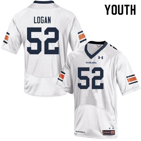 Auburn Tigers Youth Russ Logan #52 White Under Armour Stitched College 2019 NCAA Authentic Football Jersey ZRU6574XT